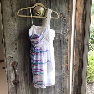 BCBGeneration one-shoulder chiffon mini dress